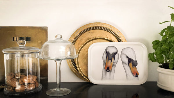 two swans tray